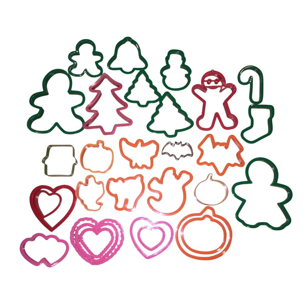 Multi Holiday Plastic Cookie Cutter Set - 30 Shapes Baking & Kids Crafts